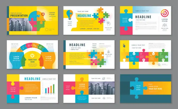 Vector illustration of Abstract Presentation Templates, Infographic elements Template design set