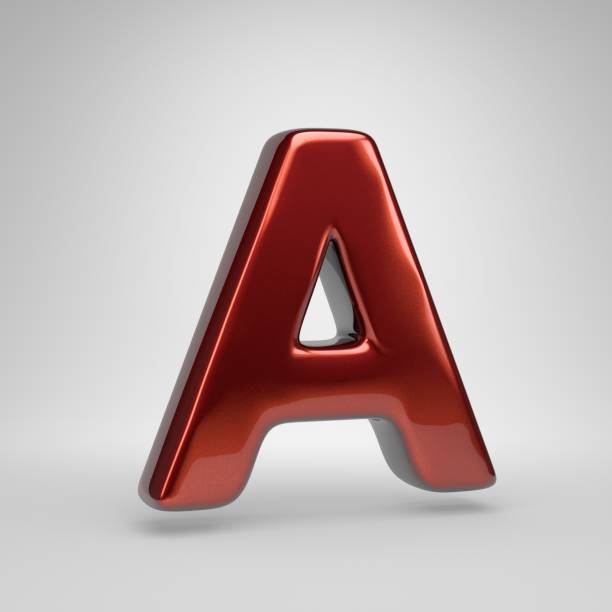 istock 3D letter A uppercase. Red metallic letter isolated on white background 1098403786