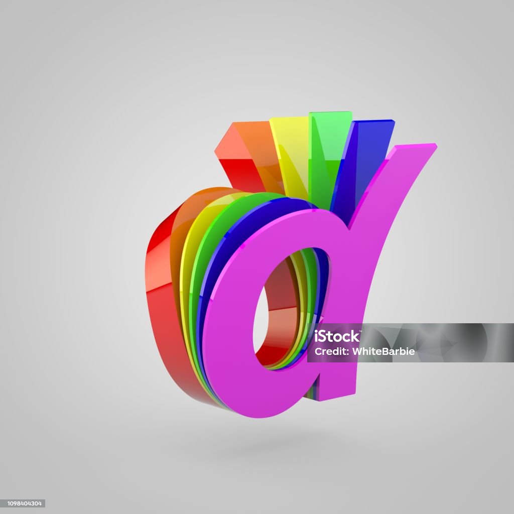 Huruf D Huruf D 3d Huruf Kecil 3d Membuat Font Pelangi Cutaway Warna