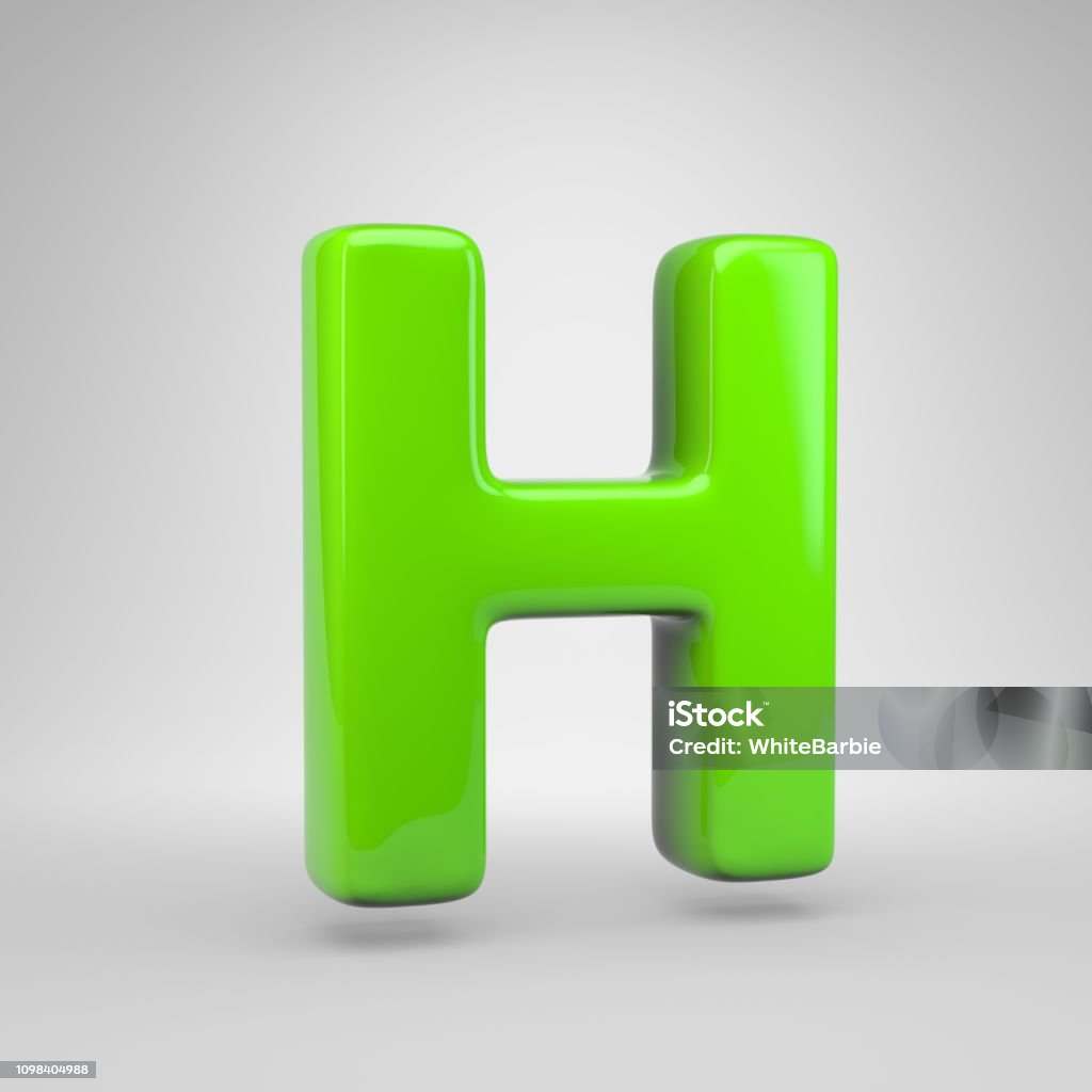 Ufo Green Color Letter H Uppercase Isolated On White Background Stock ...