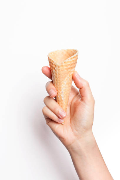 istock Waffle ice cream cones on a white background. 1098406936