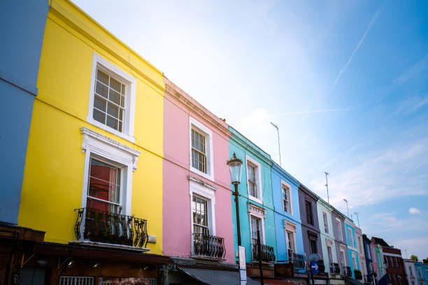 istock Beautiful multicolored houses facades in Notting Hill 1098407792