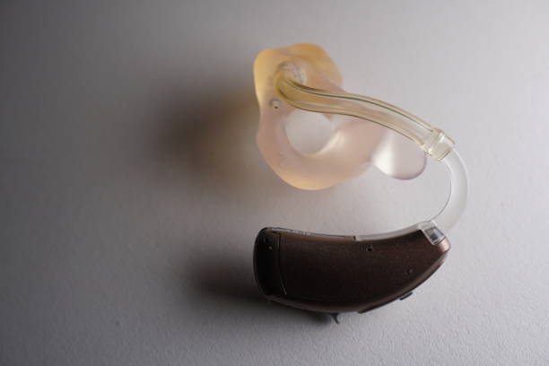 istock Hearing aid on white isolated background. Deaf ear aid. 1098410790