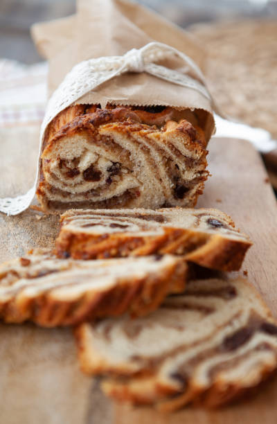 istock Braided cake with nut filling 1098419288