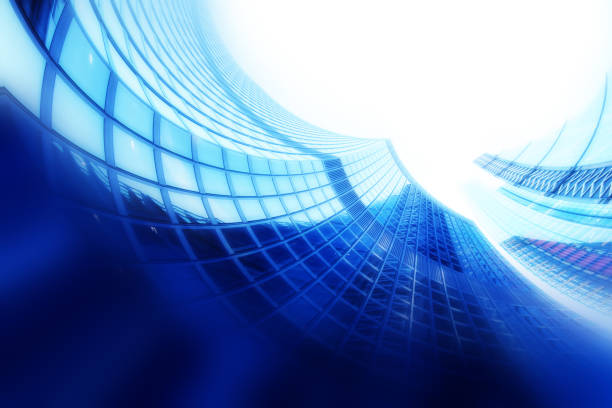 istock Modern Futuristic Architectural Background Blue Tones 1098421036