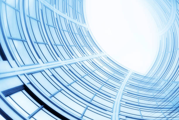 istock Modern Futuristic Architectural Background Blue Tones 1098421390