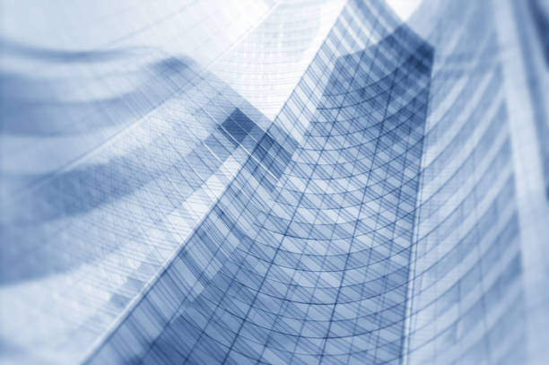 istock Modern Futuristic Architectural Background Blue Tones 1098422078