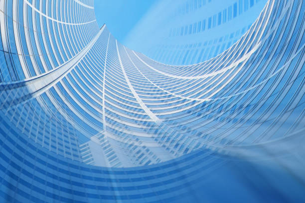 Modern Futuristic Architectural Background Blue Tones