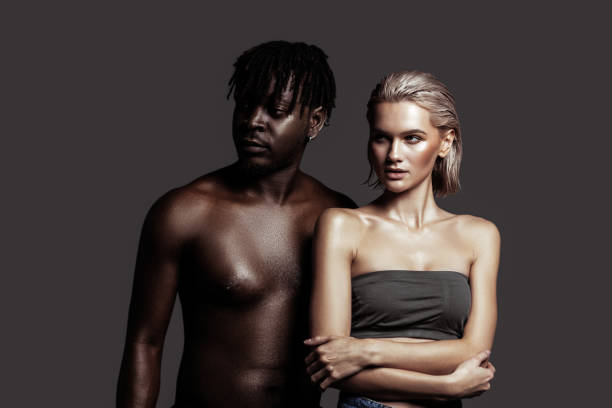 istock Two models posing together for social diversity campaign 1098431078