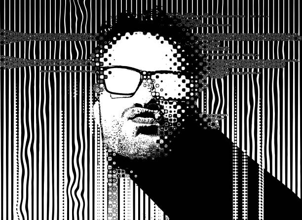 istock Portrait of a male Rapper with glitch technique 1098432934
