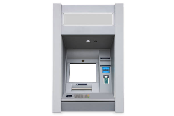 istock ATM cash machine with empty screen and contactless payment card support isolated on white background with pail shadow 1098439900