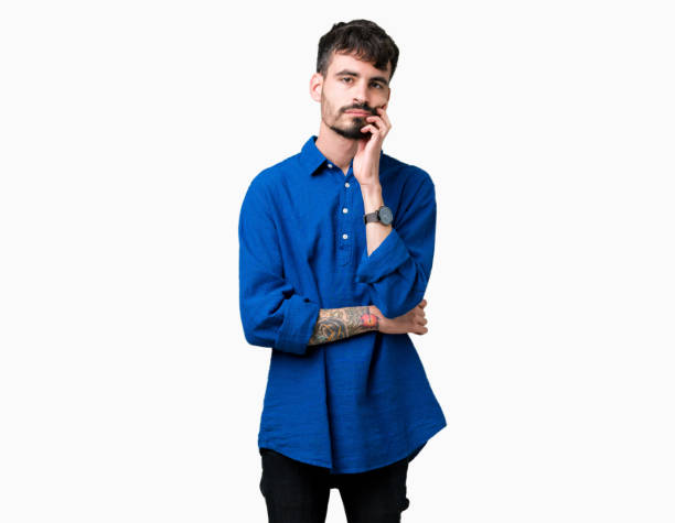 istock Young handsome man over isolated background thinking looking tired and bored with depression problems with crossed arms. 1098440468