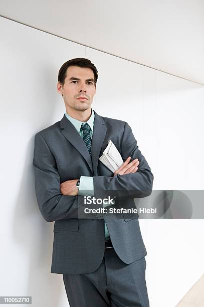 Man Waiting With Newspaper Stock Photo - Download Image Now - 30-34 Years, 30-39 Years, Adult