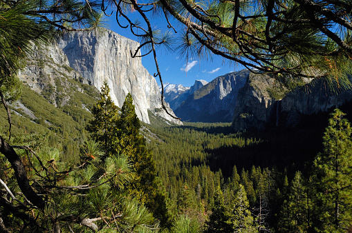 View of Yosemite Falls from Cook's Meadow Boardwalk in Yosemite National Park