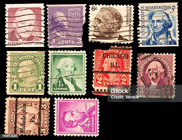 American Presidentes Foto de stock y más banco de imágenes de Sello postal - Sello postal, Anticuado, Retro