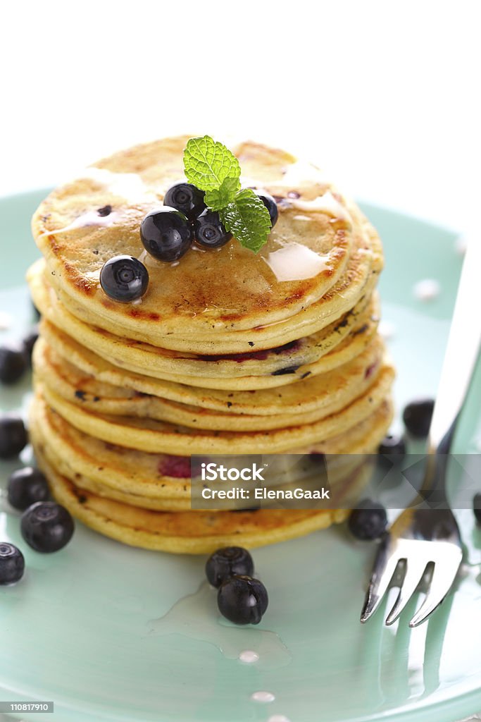 Blueberry pancakes with fresh blueberries  Berry Fruit Stock Photo