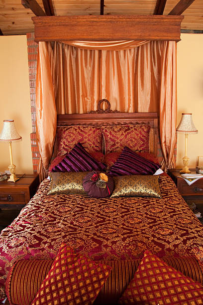 istock luxurious red purple bed 110817923