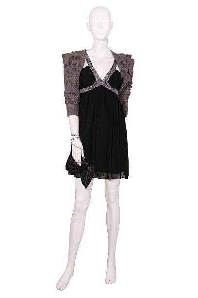 istock Mannequin dressed in sweater and little black dress 110824320