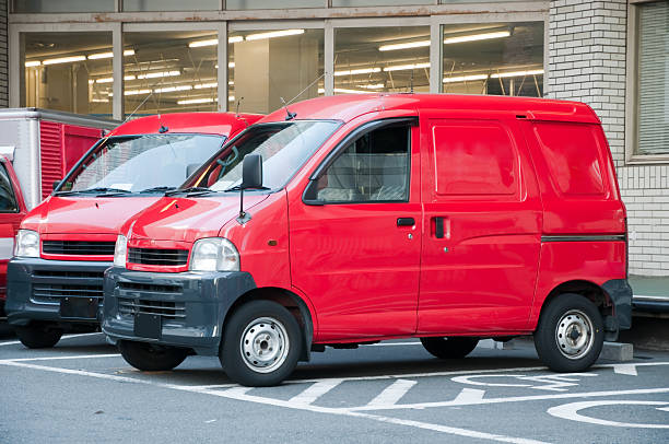 istock Mail vans parked at parking lot 110844764