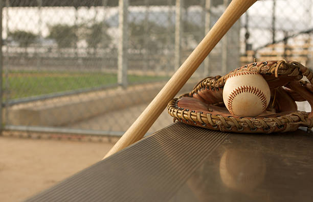 istock Baseball & Glove on the Bench 110849307