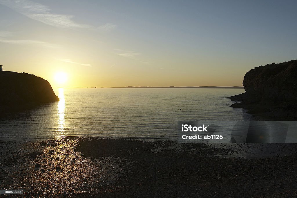 Pôr-do-sol na praia - Foto de stock de Areia royalty-free