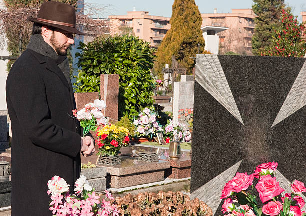 istock Adult Man at Cemetery 110852712