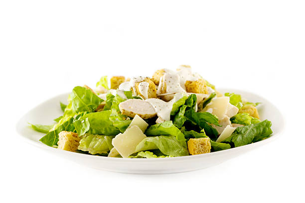 frango salada césar - side salad imagens e fotografias de stock