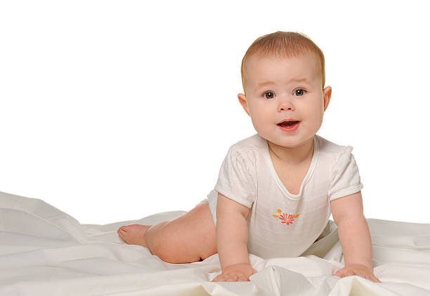 istock The baby on a bedsheet 110860545