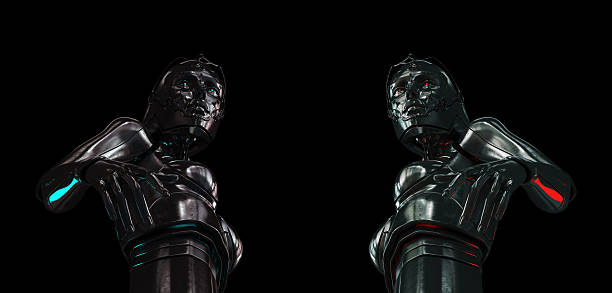 istock Stylish steel robotic girls 110861492
