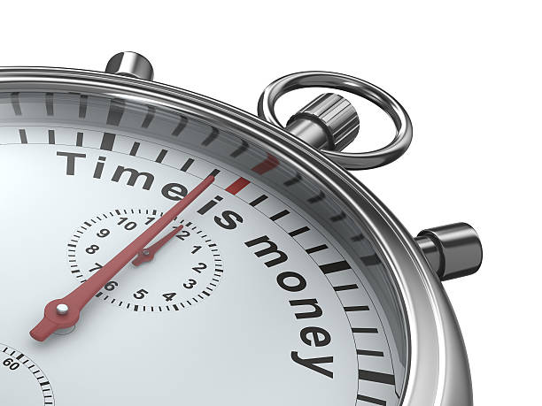 istock Time is money. Stopwatch on white background. Isolated 3D image 110865213