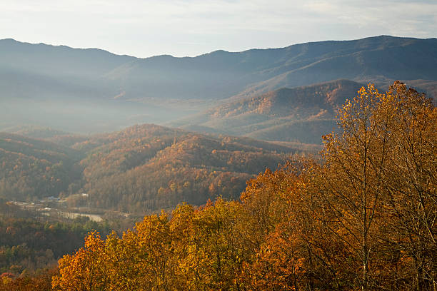 осень, нижние склоны холмов parkway - south highlands стоковые фото и изображения