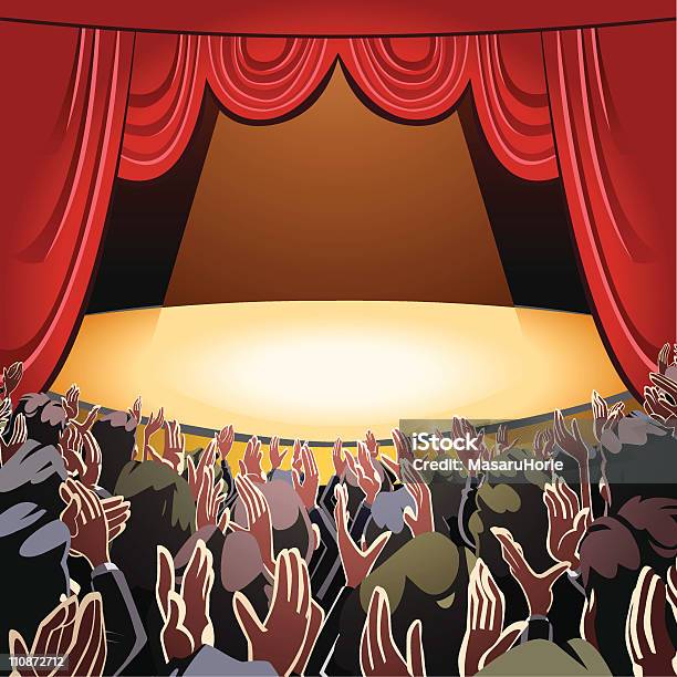Vetores de Público Aplaudindo E Palco Vazio e mais imagens de Aplaudindo - Aplaudindo, Representação teatral, Teatro