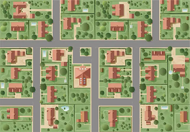 Vector illustration of Big suburb