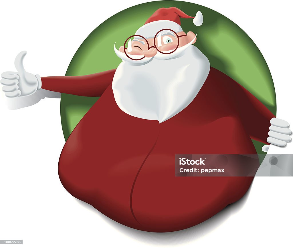 Santa Claus lean le trou faire thumbsup - clipart vectoriel de Adulte libre de droits