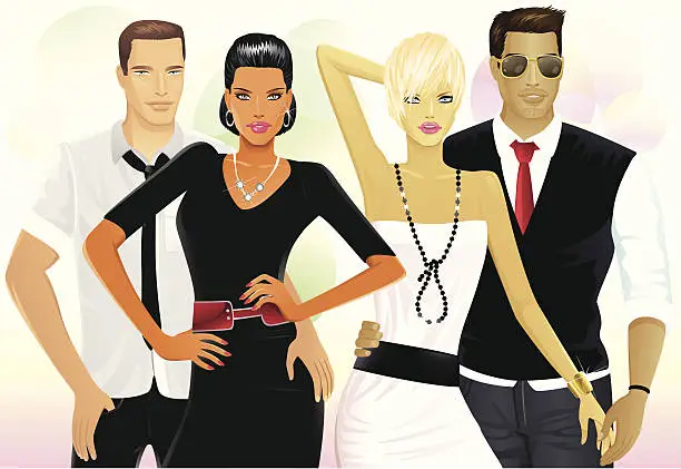 Vector illustration of Party People