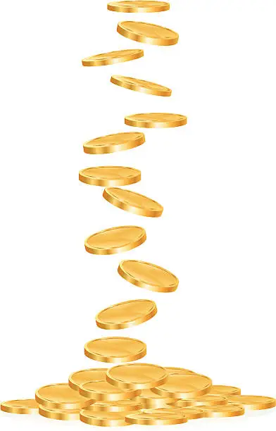 Vector illustration of Gold Coins Falling