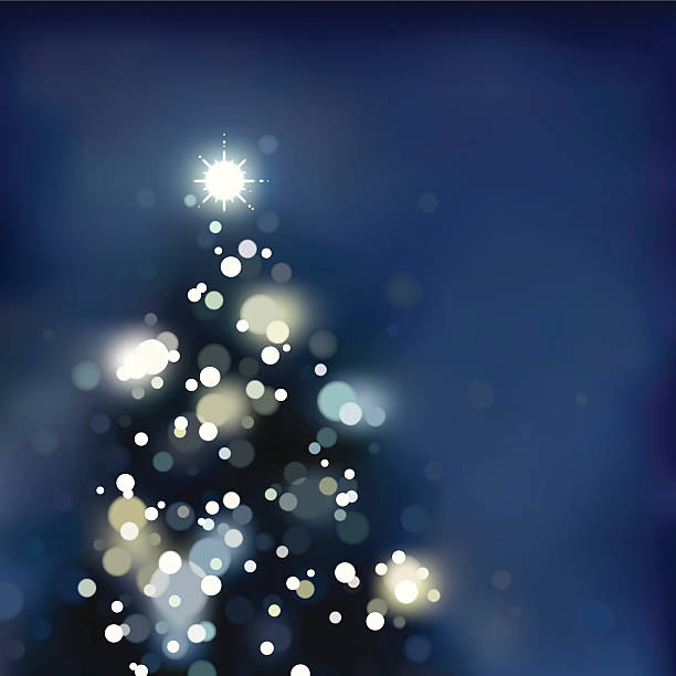 Foggy / Blurry xmas tree with lights. EPS8 vector art illustration
