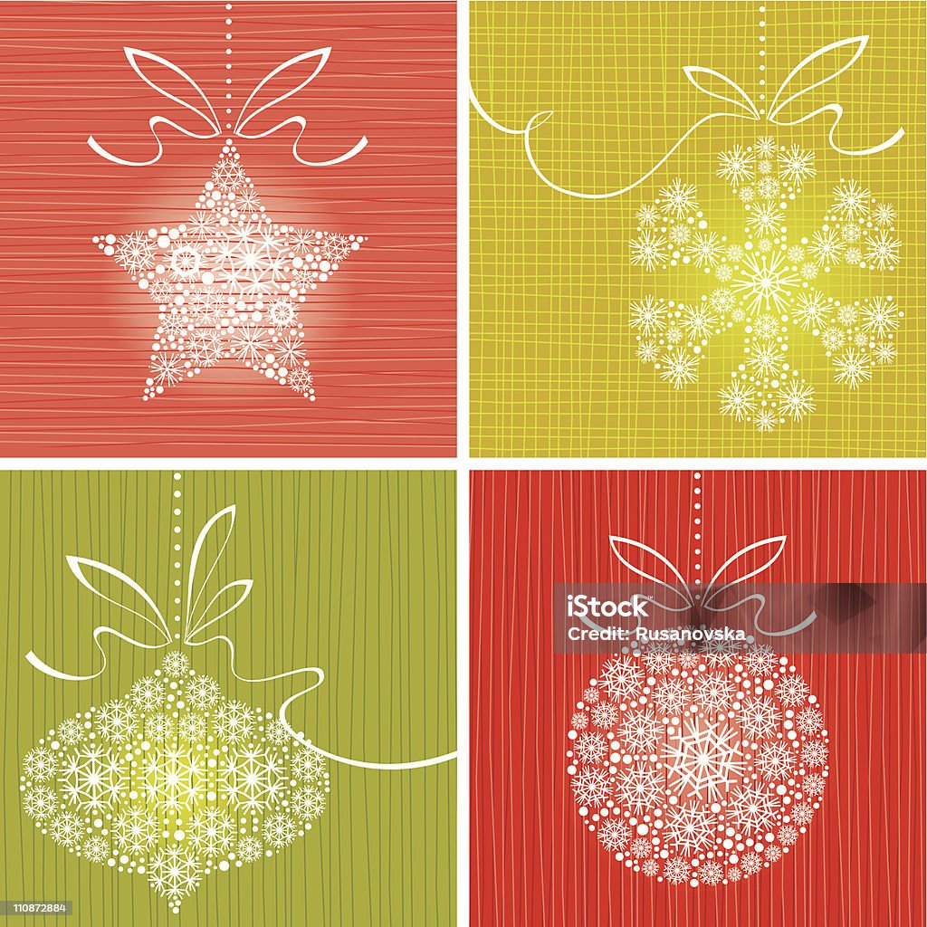 Christmas Delicate Symbols Set of Christmas delicate symbols on multicolor backgrounds. Vector.  Backgrounds stock vector