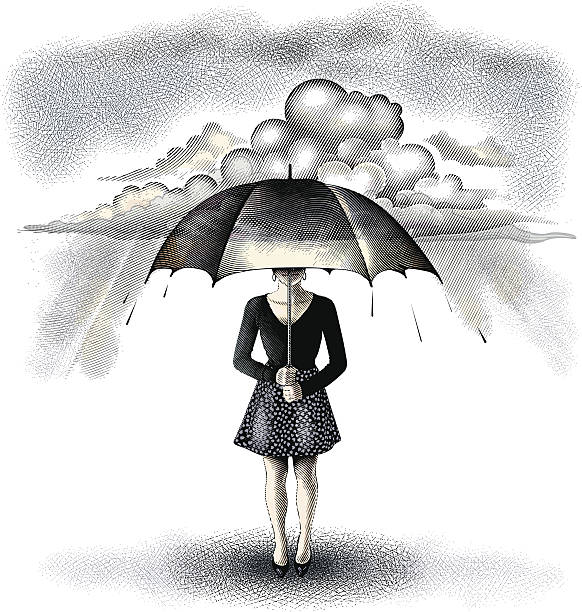 Mujer Bajo La Lluvia Vectores Libres de Derechos - iStock Mujer Bajo La Lluvia Vectores Libres de Derechos - iStock