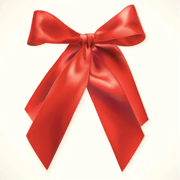 Vector illustration of Crossed Red Ribbon