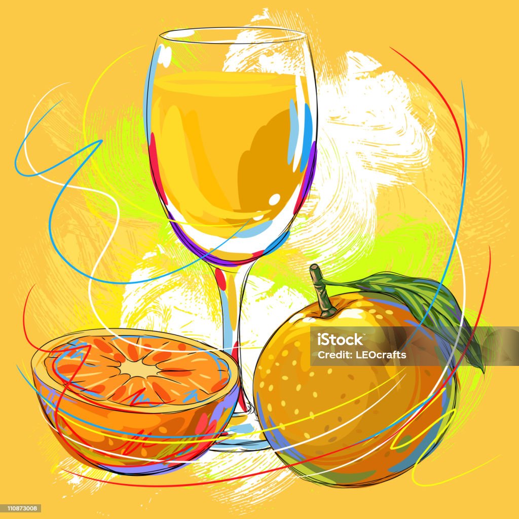 Вкусный апельсиновый сок и - Векторная графика Апельсин роялти-фри