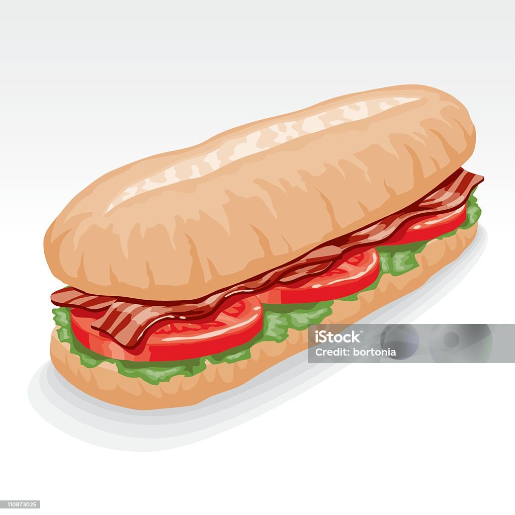 BLT Sandwich sous-marin - clipart vectoriel de Sandwich bacon et crudités libre de droits