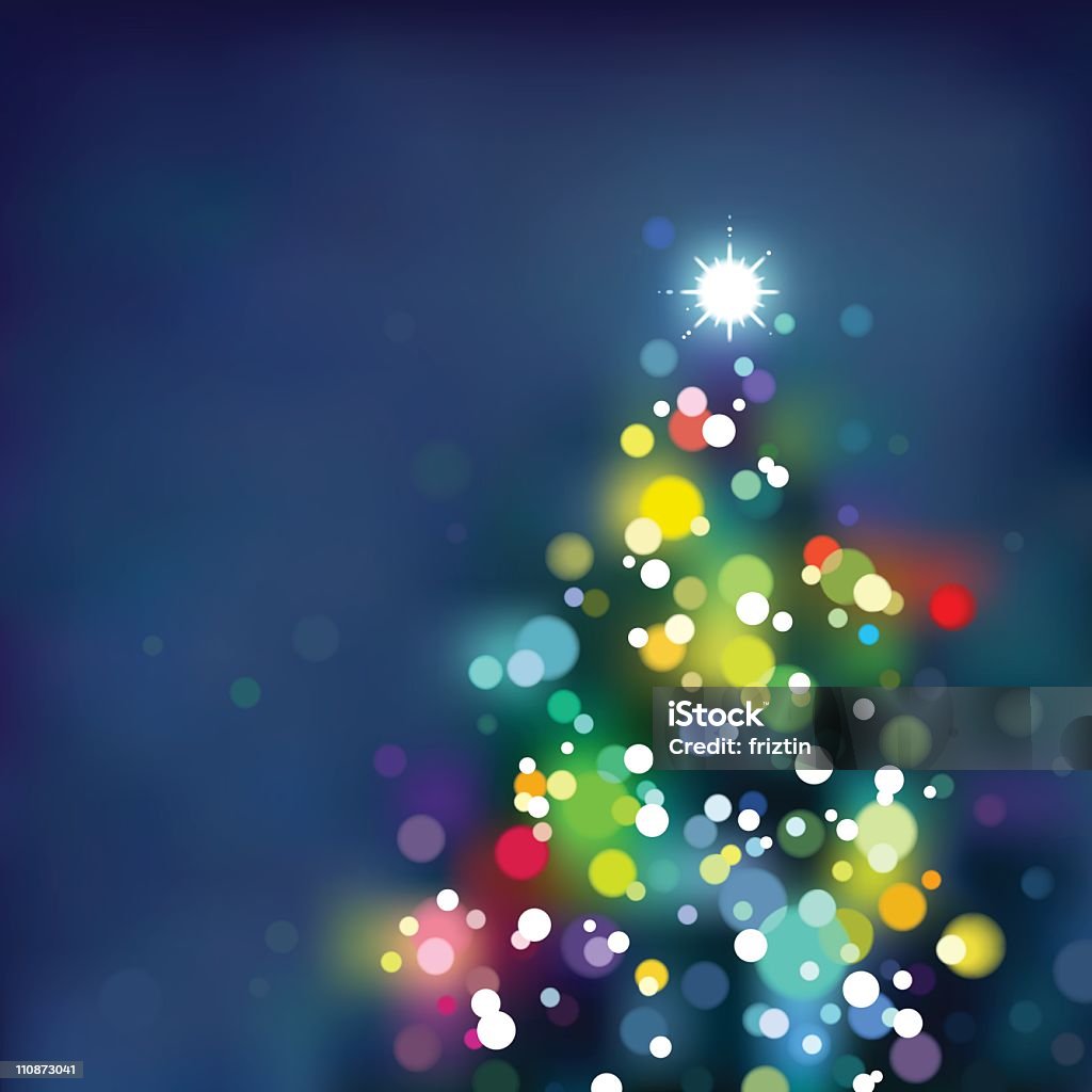 Desenfocado árbol de navidad -. EPS8 - arte vectorial de Luz de Navidad libre de derechos