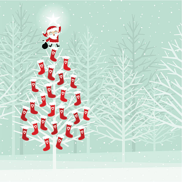 advent kalender auf a christmas tree - 1 advent stock-grafiken, -clipart, -cartoons und -symbole