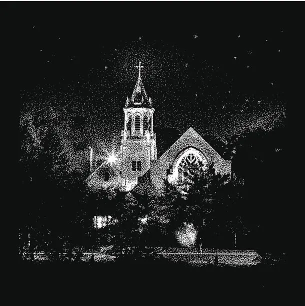 Vector illustration of Church At Night