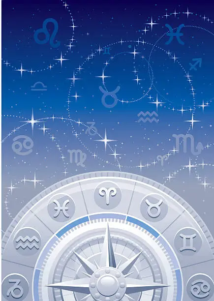 Vector illustration of Zodiac background