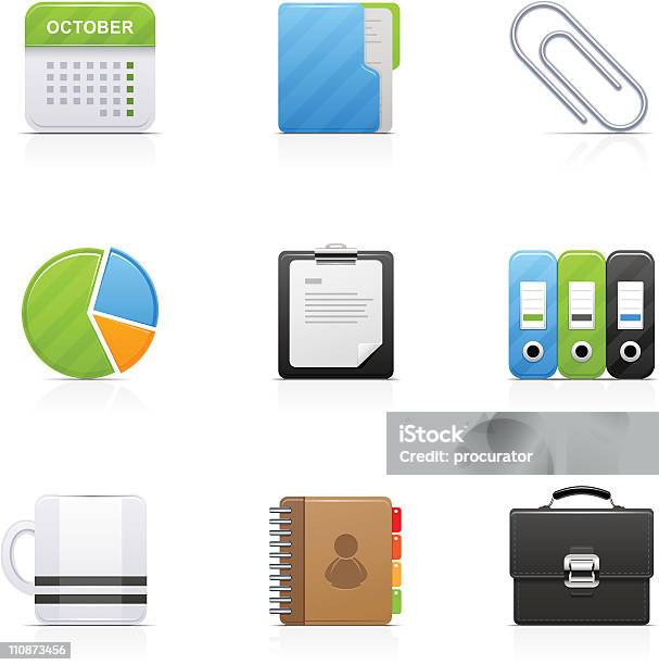 Office Orbi Collection Stock Illustration - Download Image Now - Address Book, Archives, Blue