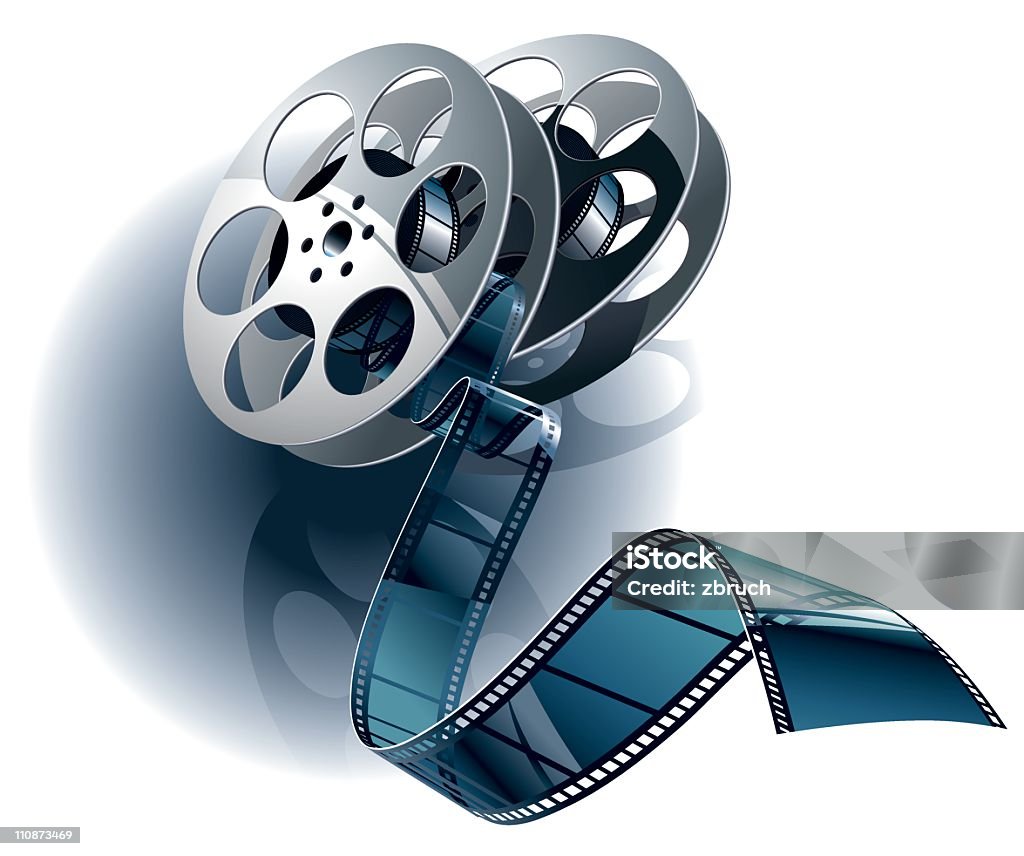 Boîte de film et film - clipart vectoriel de Pellicule photo libre de droits
