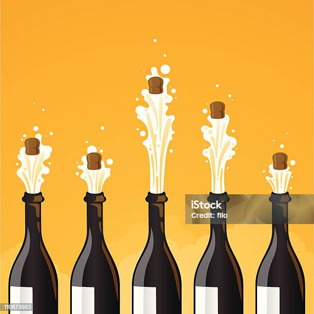 Champagne Célébration Vecteurs libres de droits et plus d'images vectorielles de Champagne - Champagne, Exploser, Bouteille