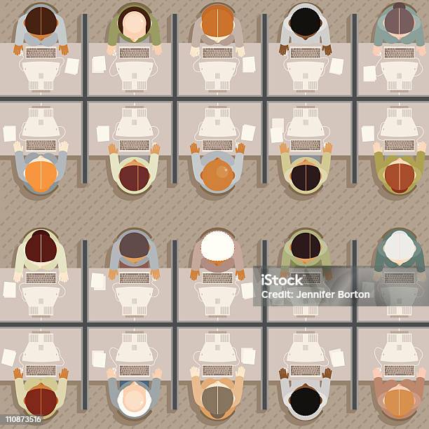 Vector Worker Overhead Layout Office Workers Overhead View Stock Illustration - Download Image Now ...